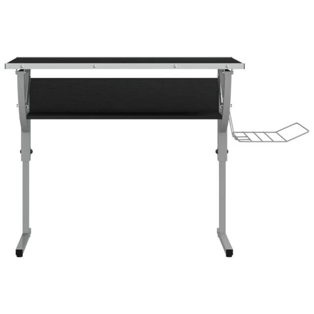 Berkfield Home Durable Craft Desk Black&Grey 110x53x(58-87) cm Engineered Wood&Steel in Black - image 1