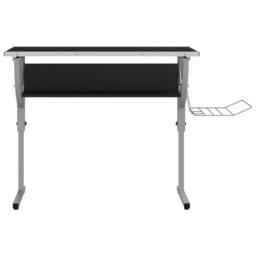 Berkfield Home Durable Craft Desk Black&Grey 110x53x(58-87) cm Engineered Wood&Steel in Black