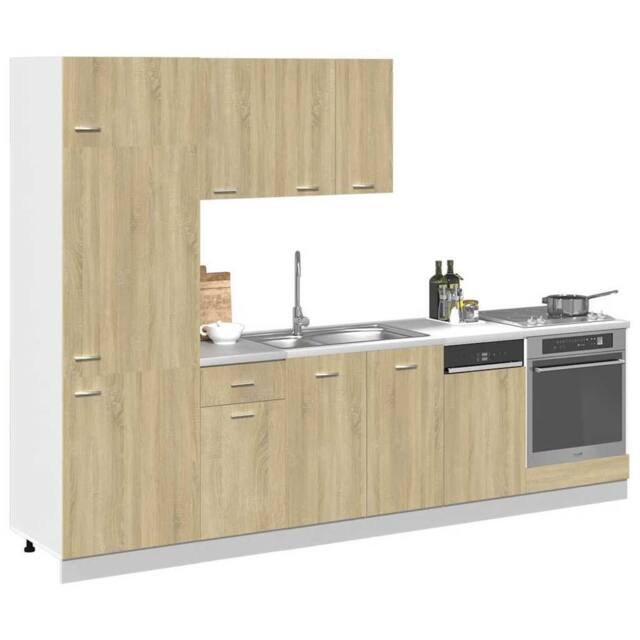 Berkfield Home Sturdy 7 Piece Kitchen Cabinet Set Lyon Sonoma Oak Engineered Wood in Light Tan - image 1
