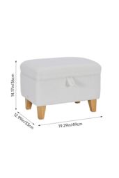 Living and Home Teddy Fleece Upholstered Storage Ottoman in White - Size: Large - thumbnail 5