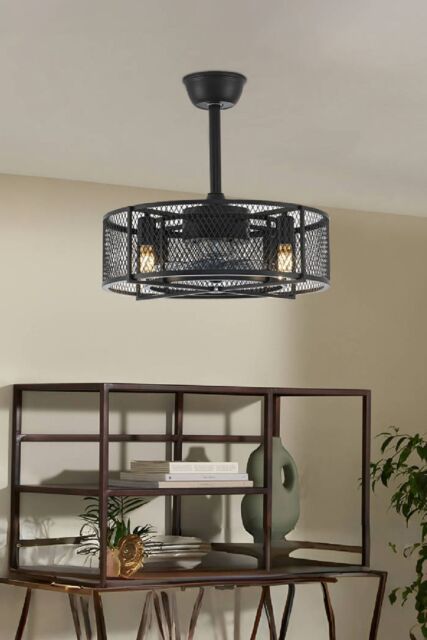 Living and Home Metal Industrial Black Fan Ceiling Light - image 1