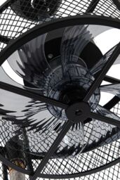 Living and Home Metal Industrial Black Fan Ceiling Light - thumbnail 7