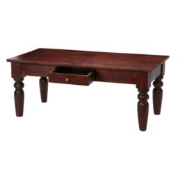 IH Design Mardig Dark Wood Coffee Table with Drawer in Brown