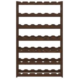 Berkfield Home Wine Rack for 42 Bottles Brown Solid Wood Pine - thumbnail 3