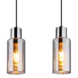 Netlighting Lidaria Bar Pendant Ceiling Light Matt Black Smoke Glass Shade 4x E27 - thumbnail 4