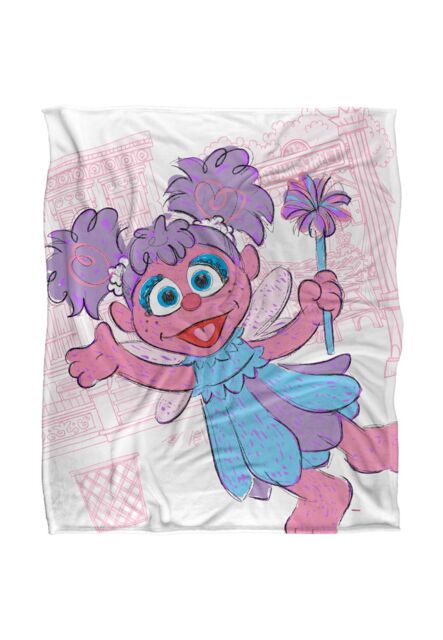 Sesame Street Big Abby On The Street Silky Touch Super Soft Throw Blanket 152 X 127 cm in White - image 1