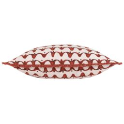 HOEM Avery 100% Cotton Abstract Fringed Cushion in Dark Red - Size: 40 cm x 60 cm - thumbnail 2