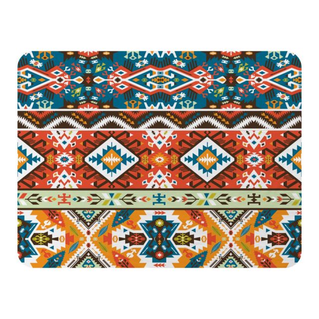 Benjamin Tate Design Colorful Pattern In Tribal Style Blanket in Natural - Size: 120 cm x 150 cm - image 1
