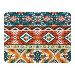 Benjamin Tate Design Colorful Pattern In Tribal Style Blanket in Natural - Size: 120 cm x 150 cm - thumbnail 1