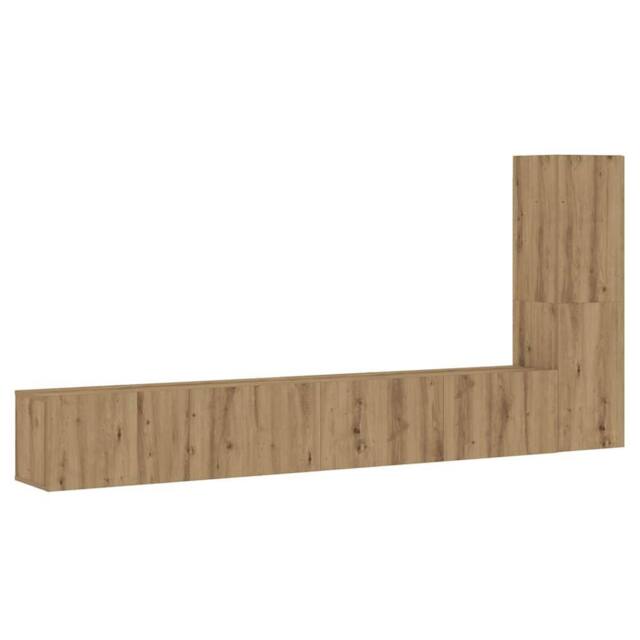 Berkfield Home Wall Mounted TV cabinets 3 pcs Artisan Oak Engineered Wood in Brown - image 1
