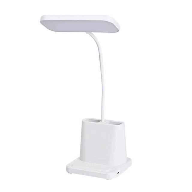 SPETLEK Desk LED Lamp Pen Phone Holder USB Rechargeable Bedroom Dimmable in White - image 1