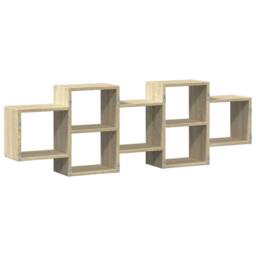 Berkfield Home Wall Shelf Sonoma Oak 129x18x42 cm Engineered Wood in Light Tan - Size: 129 x 18 x 42 cm - thumbnail 6