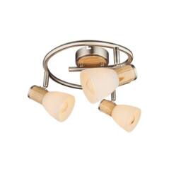 Netlighting Gylfi Ceiling Spotlight Clusters Nickel Matt Opal Glass Shade 3x E14 in Grey