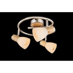 Netlighting Gylfi Ceiling Spotlight Clusters Nickel Matt Opal Glass Shade 3x E14 in Grey - thumbnail 2