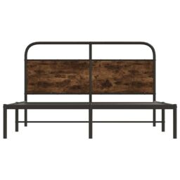 Berkfield Home Bed Frame Without Mattress 150x200 cm King Size Smoked Oak Engineered Wood in Brown - thumbnail 5