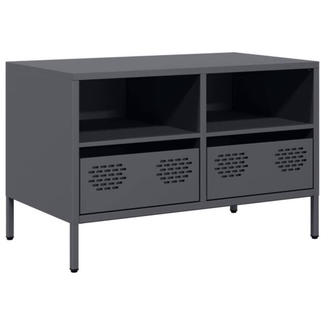 Berkfield Home TV Cabinet Anthracite 68x39x43.5 cm Cold-rolled Steel in Dark Grey - image 1