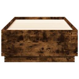 Berkfield Home Modern Bed Frame without Mattress Smoked Oak 100x200 cm in Brown - thumbnail 4