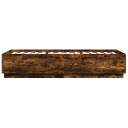 Berkfield Home Modern Bed Frame without Mattress Smoked Oak 100x200 cm in Brown - thumbnail 5