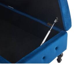 BTM Velvet Chaise Lounge with Storage & Pillow, Right Armrest in Blue - Size: 1 Pack - thumbnail 9