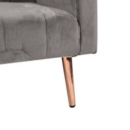 Comfy Living Ltd Plush Velvet Sofa Bed In Various Colours With Gold Metal Legs in Grey - thumbnail 5