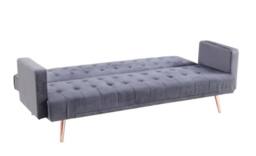 Comfy Living Ltd Plush Velvet Sofa Bed In Various Colours With Gold Metal Legs in Grey - thumbnail 2