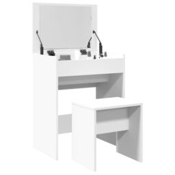 Berkfield Home Dressing Table & Stool White 60x40x113.5 cm