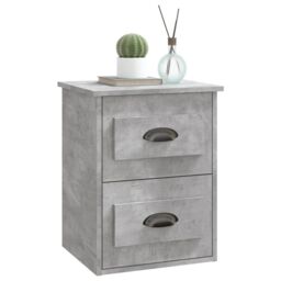 Berkfield Home Wall-mounted Bedside Cabinets 2 pcs Concrete Grey 41.5x36x53cm - Size: 41.5x36x53 cm - thumbnail 5