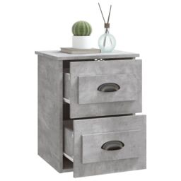 Berkfield Home Wall-mounted Bedside Cabinets 2 pcs Concrete Grey 41.5x36x53cm - Size: 41.5x36x53 cm - thumbnail 6