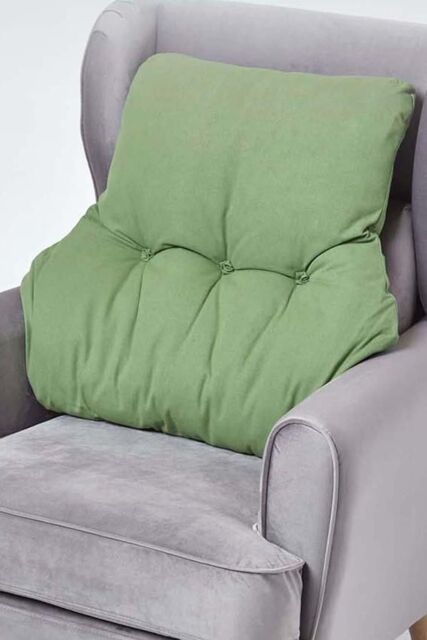 Homescapes Cotton Back Support Cushion in Dark Green - image 1
