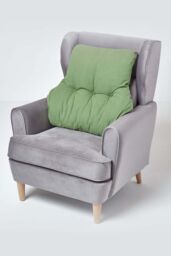 Homescapes Cotton Back Support Cushion in Dark Green - thumbnail 2