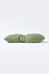 Homescapes Cotton Back Support Cushion in Dark Green - thumbnail 4