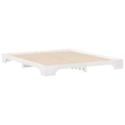 Berkfield Home Floor Bed Frame with Storage White 200 x 210 cm Wood - thumbnail 7