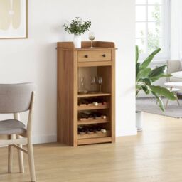 Berkfield Home Wine Cabinet Panama 57x40x111.5 cm Solid Wood Pine in Brown - thumbnail 3