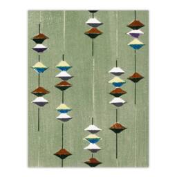 "Artery8 Vintage Textile Pattern Japanese Wall Art Print Furuya Korin in Green - Size: W12"" x H16""" - thumbnail 1