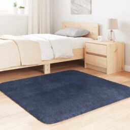 Berkfield Home Shaggy Rug High Pile NAVARRA Navy 120x120 cm Polyester in Blue - Size: Medium - thumbnail 3