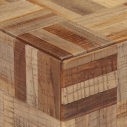 Berkfield Home Side Table 40x40x45 cm Solid Reclaimed Teak in Grey - Size: 40 x 40 x 45 cm - thumbnail 5