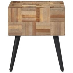 Berkfield Home Side Table 40x40x45 cm Solid Reclaimed Teak in Grey - Size: 40 x 40 x 45 cm - thumbnail 4