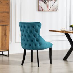 Artemis Home Palata Velvet Fabric Dining Chairs - Set of 2 in Teal - Size: 2 Pack - thumbnail 5