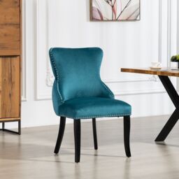 Artemis Home Palata Velvet Fabric Dining Chairs - Set of 2 in Teal - Size: 2 Pack - thumbnail 2