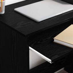 Berkfield Home Desk with Storage Black Oak 120.5x44x88.5 cm Engineered Wood - thumbnail 4