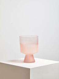 Orsina Small Matte Pink Ombre Glass Vase, Modern Two-Tonal Decorative Vase, Chic Flower Vase for Contemporary Homes - thumbnail 4