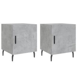 Berkfield Home Modern Bedside Cabinets 2 pcs Concrete Grey 40x40x50 cm Engineere - Size: 40 x 40 x 50 cm - thumbnail 3