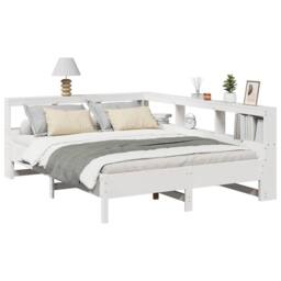 Berkfield Home Bookcase Bed without Mattress White 160x200 cm Solid Wood Pine - thumbnail 3