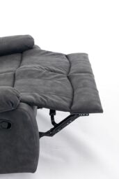 FURNITURE ONE 2 Seater Recliner Sofa, Leathaire Fabric Manual Recliner Armchair in Dark Grey - Size: 1 Pack - thumbnail 4