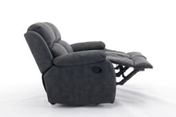 FURNITURE ONE 2 Seater Recliner Sofa, Leathaire Fabric Manual Recliner Armchair in Dark Grey - Size: 1 Pack - thumbnail 5