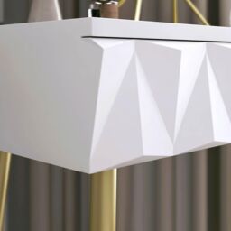 CARME HOME Montana Dressing Table-White/Gold in White - thumbnail 2