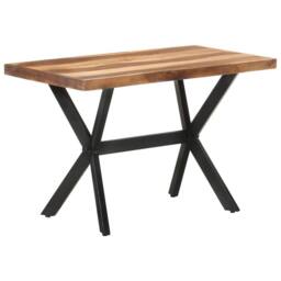 Berkfield Home Sturdy Dining Table 120x60x75 cm Solid Wood with Honey Finish in Brown - Size: 120 x 60 x 75 cm - thumbnail 2