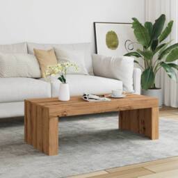 Berkfield Home Coffee Table Artisan Oak 102x50x35 cm Engineered Wood in Brown - Size: 102 x 50 x 35 cm - thumbnail 3