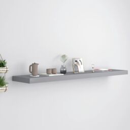 Berkfield Home Floating Wall Shelf Grey 120x23.5x3.8 cm MDF - thumbnail 1