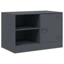 Berkfield Home TV Cabinet Anthracite 67x39x44 cm Steel in Black - Size: 67 x 39 x 44 cm - thumbnail 2